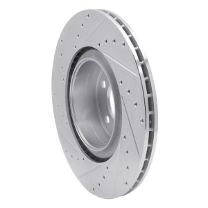 BMW 118i Brake Rotor (1) - Rear Right - R1 Concepts - Drilled & Slotted - Silver - `12-`20